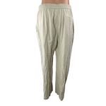 ZARA  Beige High Rise Elastic Waist Drawstring Lounge Straight Trousers Pants L Photo 1