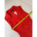 Mango NWT  Red - Coral Belt Wrap Jumpsuit Sleeveless Notched Lapel Size XS Photo 3