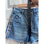 American Eagle Cotton Highest Rise 90s Boyfriend Jean Shorts Size 2 Pride Stripe Blue Photo 5