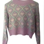 Wild Fable Juniors Argyle Crop Mock Neck Sweater Photo 0