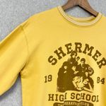 The Breakfast Club Sweatshirt Womens Small Shermer High School Varsity Brat Pack Yellow Photo 2