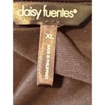 Daisy Fuentes  Black Long‎ Sleeve Ribbed Elastic Cuffs Bottom Blouse Size XL NWT Photo 2