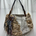 Handmade  Boho purse/tote bag featuring mixed materials and embellishments Photo 0