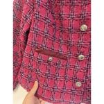 G By Giuliana Timeless Tweed Black Label Raw Hem Jacket Size L Hot Pink Barbie Photo 9