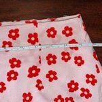 SheIn Light Pink with Red Flowers Mini Skirt Zipper Size Small Photo 7