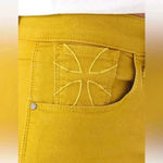Habitual NWT  Almas Zip Skinny Jean Tapestry Yellow Mustard Slim Jeans Sz 26 Photo 7
