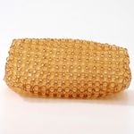 Amber Transparent Beaded Acrylic HandBag Wedding, Casual like Cult Gaia Custom Brown Photo 3