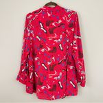 Anthropologie Maeve Rory Tie-Neck Blouse Heels Print 3/4 Sleeves Button Up 16W Photo 10