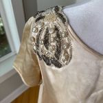 Antique 20s 30s Ivory Silk Bugle Bead Pearl Beaded Flapper Drop Waist Dress XS S White Photo 12