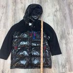 ZARA  Women Black Shiny Puffer Hooded Jacket Teddy Fleece Contrast Zip Size XS Photo 6