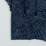 Ralph Lauren Lauren  Womens Linen Blend Geometric‎ V Neck Top Size XL Blue Artsy Photo 2