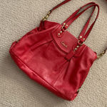 Coach Cherry Red Two Way Bag Hobo Satchel Large L1280-F19243 Purse Photo 2