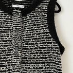 MNG Suit Multi Shag Tweed Knit Sleeveless Knee Length Dress Size Medium Black Photo 2