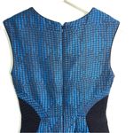 Reiss Kori Textured Fit and Flare Blue Black Dress Size 4 Photo 8