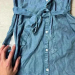 Gap Medium Wash Dress With Tie Waist Size XS Faux Denim Boho Western Causal Fall Photo 3