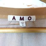 AMO Velour Sweatshirt Womens S 70s Gold Beige V Photo 6