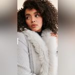 Show Me Your Mumu  Lombardi Sparkle Faux Fur Collared Silver Cardigan sz Medium Photo 2