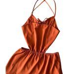 SheIn Women’s Orange Rust Halter Peekaboo Maxi Dress L Photo 1