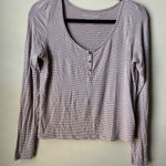 American Eagle  Women's Soft & Sexy Striped V-Neck Top Shirt - Size Medium Photo 0
