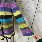 Peck & Peck Striped Crochet Open Front Cardigan Sweater 6 Gray Multi Photo 6