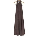 Boston Proper  Womens High Neck‎ Tiered Open Back Maxi Dress Brown Size 8 NWT Photo 2