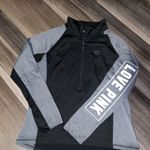PINK - Victoria's Secret Vs pink Black and Gray Quarter-Zip Pullover Photo 9