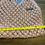 Crochet Boho Tote Handbag Rose Blush Pink Mauve Fringe Babe Reversible Photo 3