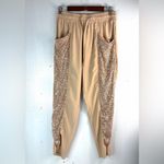 Calista M Sequin Embellished Golden Tan Joggers Size M Photo 9