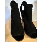 Steve Madden  Black Macro Suede Cutout Block Heel Bootie Size 8.5 Photo 3