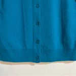 WoolOvers Cashmere Merino Crew Neck Cardigan Blue Size Large Photo 2