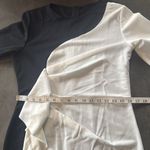 Womens Black & White Asymmetrical Ruffled Front Midi Dress 3/4 Sleeve Size L NEW Size L Photo 8