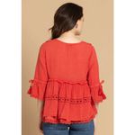 NWT Boutique Boho Women's Pinkilicious Babydoll Tassel top by Bohera Pink Size XL Photo 1