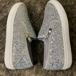 IDIFU Women's Glitter Sneakers Sparkly Sequin Slip On Tennis Shoes Ladies.. 7.5 Silver Photo 3