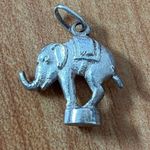 Vintage‎ 925 Silver LUCKY TRUNK UP Circus ELEPHANT Charm Photo 0