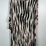 Comfy USA Oversized Longline Zebra Animal Printed 3/4 Sleeve Tunic Top Small S Photo 3