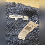 eight eight eight  Long Sweater Denim Blue 100% Cotton Knit Turtleneck Cowlneck Photo 3