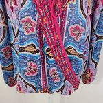 Nicole Miller Pink Paisley Blouse Size Medium Paisley Print Top Photo 2