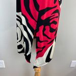 Clara Sun Woo Tunic Top M Slinky Floral Asymmetrical Hem 3/4 Ruffle Sleeve Black Size M Photo 6