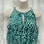 Jennifer Lopez JLO Maxi Dress Womens 4 Green Animal Print Polyester Lined Photo 1