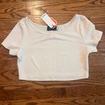 Cider Cream Ribbed Crop T-Shirt Short Sleeve Photo 0