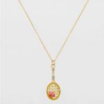 BaubleBar Tennis Pickleball Racket Ball Gold Pendant Necklace Photo 2