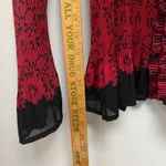 Apt. 9  Women Red Black Goth Crinkled Ruffle Front Long Sleeve Top XL Grunge Fairy Photo 8