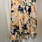 J.Crew  Sleeveless Fit & Flare Pleated Skirt Mini Dress Navy Blue Floral Size 6 Photo 2