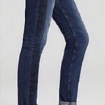 CURRENT/ELLIOT The rolled skinny loved tux black lace blue denim NEW size 27 Photo 0