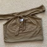 Tiger Mist Off Shoulder Corset Top Size Medium Blouse Olive Green Keyhole EUC Photo 1