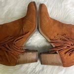 Shoes Toms Lunata Fringe Ankle Booties Cognac Suede Size 7.5 Photo 5