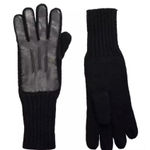  Leather Patch Long Knit Wool Gloves Frye Stamped‎ Logo Black Small / Medium Photo 0
