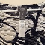 Chico’s Travelers Floral Asymmetrical Tunic Top Size 2 Large Cover Up Resort White Photo 4