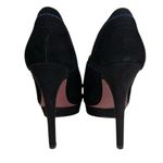 Paris Hilton Royal Black Blue Suede Peep Toe Lace Up 5 Inch Stilettos Heels 8M Purple Size 8 Photo 2