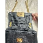 Michael Kors  Charlton Black Leather Gold Push Lock Crossbody Shoulder Bag Purse Photo 8